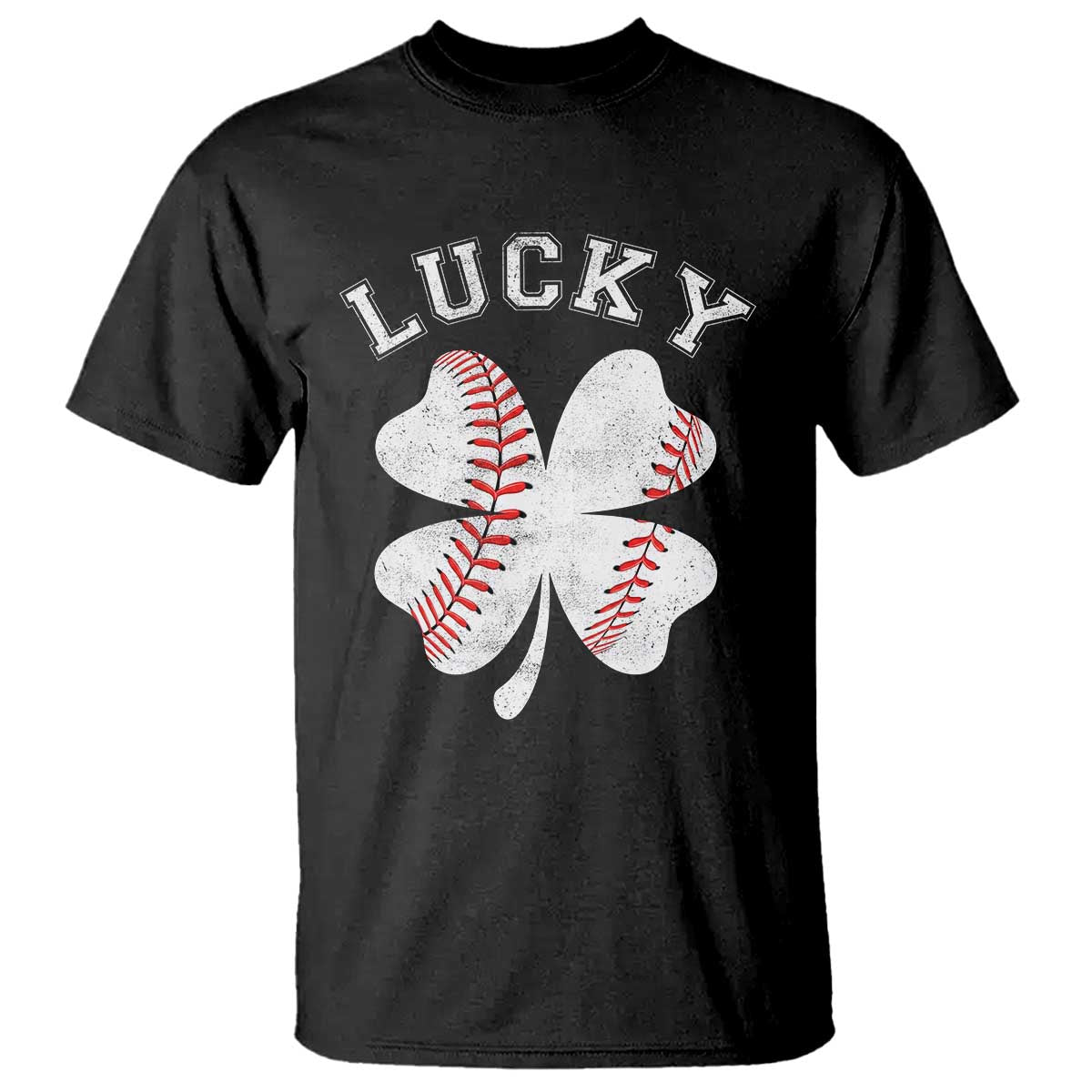 Funny Baseball Lucky Clover St Patricks Day T Shirt TS11 Black Print Your Wear