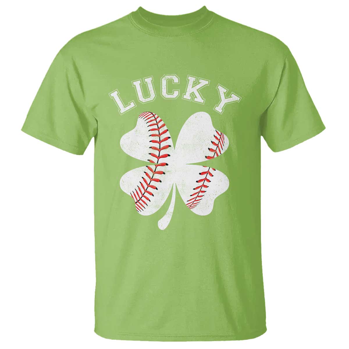 Funny Baseball Lucky Clover St Patricks Day T Shirt TS11 Lime Print Your Wear