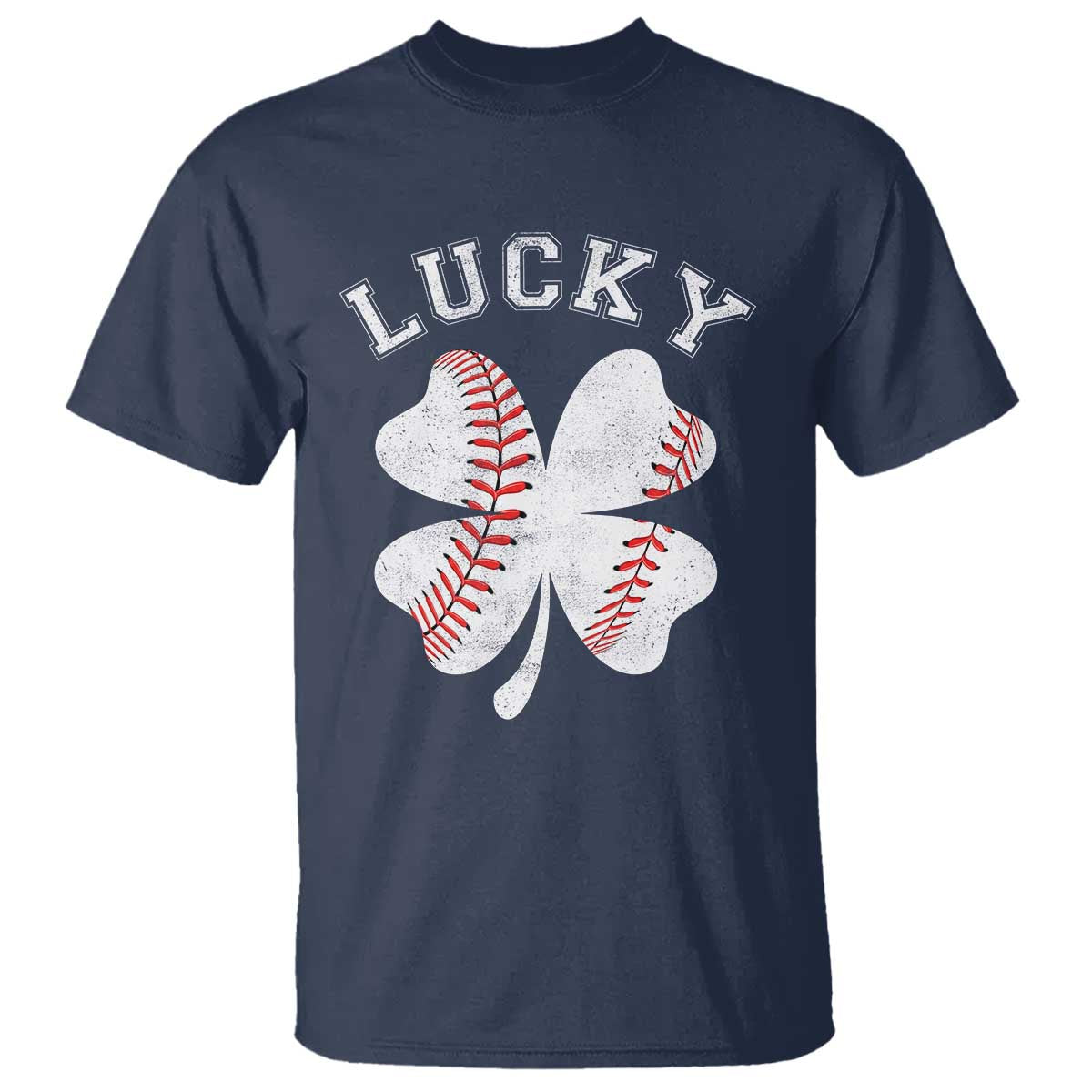 Funny Baseball Lucky Clover St Patricks Day T Shirt TS11 Navy Print Your Wear