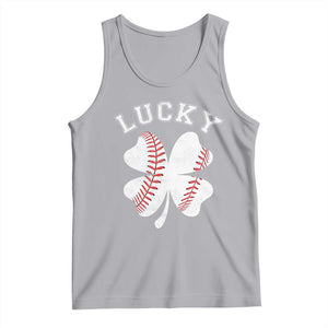 Funny Baseball Lucky Clover St Patricks Day Tank Top TS11 Athletic Heather Print Your Wear
