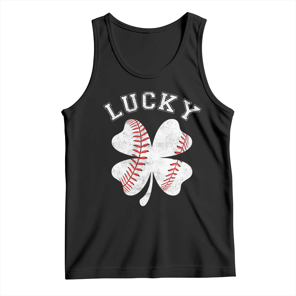 Funny Baseball Lucky Clover St Patricks Day Tank Top TS11 Black Print Your Wear