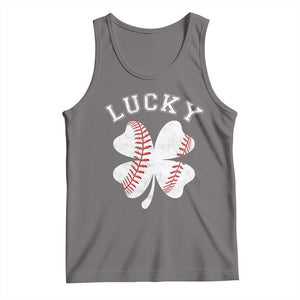 Funny Baseball Lucky Clover St Patricks Day Tank Top TS11 Deep Heather Print Your Wear