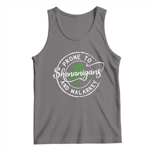 Prone To Shenanigans And Malarkey Tank Top Funny St Patricks Day Irish Shamrock TS11 Deep Heather Print Your Wear