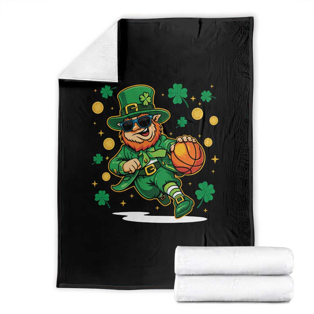 Leprechaun Basketball St Patricks Day Sport Lover Throw Blanket TS11 Black Print Your Wear