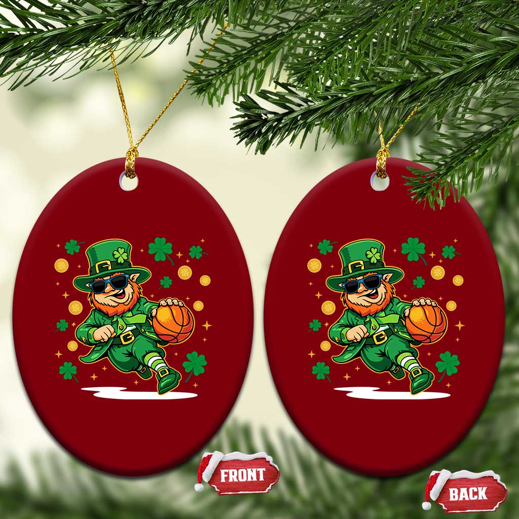 Leprechaun Basketball St Patricks Day Sport Lover Ceramic Ornament TS11 Print Your Wear
