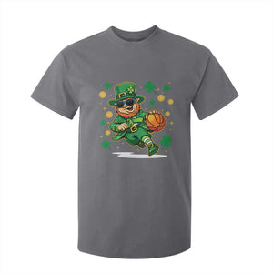 Leprechaun Basketball St Patricks Day Sport Lover T Shirt For Kid TS11 Charcoal Print Your Wear