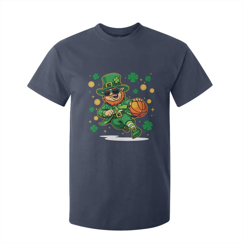 Leprechaun Basketball St Patricks Day Sport Lover T Shirt For Kid TS11 Navy Print Your Wear