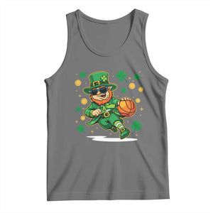 Leprechaun Basketball St Patricks Day Sport Lover Tank Top TS11 Black Heather Print Your Wear
