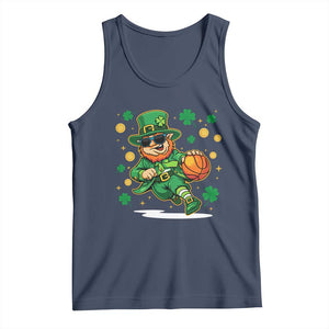 Leprechaun Basketball St Patricks Day Sport Lover Tank Top TS11 Navy Print Your Wear