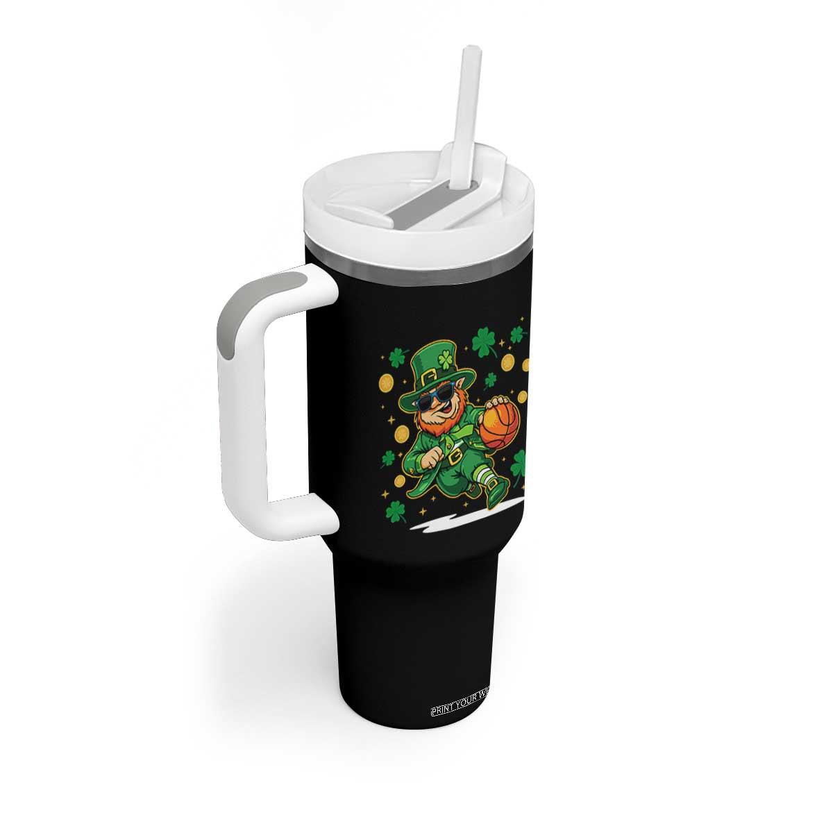 Leprechaun Basketball St Patricks Day Sport Lover Tumbler With Handle TS11 Print Your Wear