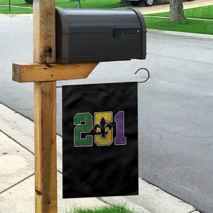 Funny Mardi Gras Mobile Alabama Garden Flag 251 Area Code Glitter Print Fleur De Lis TS11 Print Your Wear