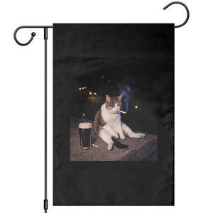 Funny Cigarette And Drinking Irish Stout Beer Cat Meme Garden Flag TS11 Black Print Your Wear