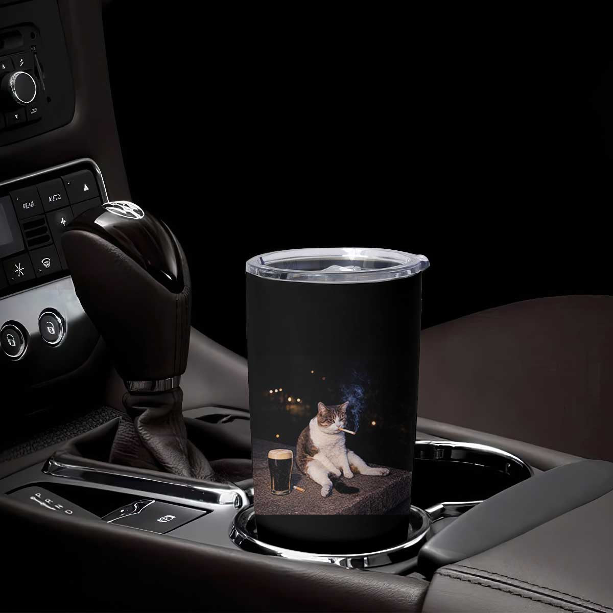 Funny Cigarette And Drinking Irish Stout Beer Cat Meme Tumbler Cup TS11 Print Your Wear