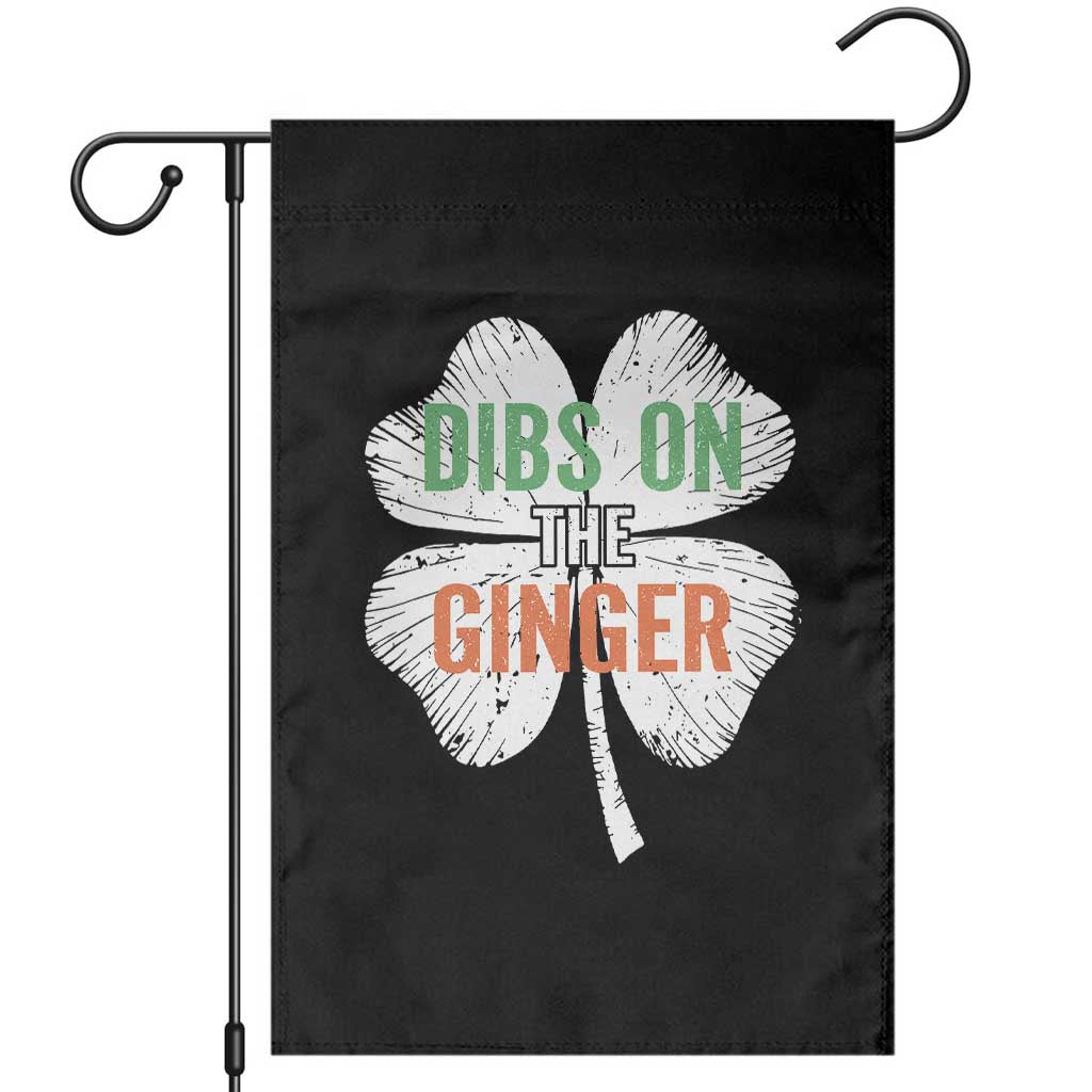 Funny St Patricks Day Dibs On The Ginger Garden Flag Irish Redhead Shamrock TS11 Black Print Your Wear