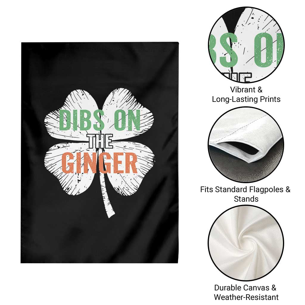 Funny St Patricks Day Dibs On The Ginger Garden Flag Irish Redhead Shamrock TS11 Print Your Wear