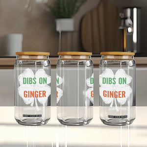 Funny St Patricks Day Dibs On The Ginger Glass Can Irish Redhead Shamrock TS11 Print Your Wear