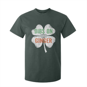 Funny St Patricks Day Dibs On The Ginger T Shirt For Kid Irish Redhead Shamrock TS11 Dark Forest Green Print Your Wear