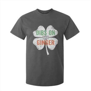 Funny St Patricks Day Dibs On The Ginger T Shirt For Kid Irish Redhead Shamrock TS11 Dark Heather Print Your Wear