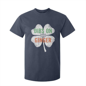Funny St Patricks Day Dibs On The Ginger T Shirt For Kid Irish Redhead Shamrock TS11 Navy Print Your Wear