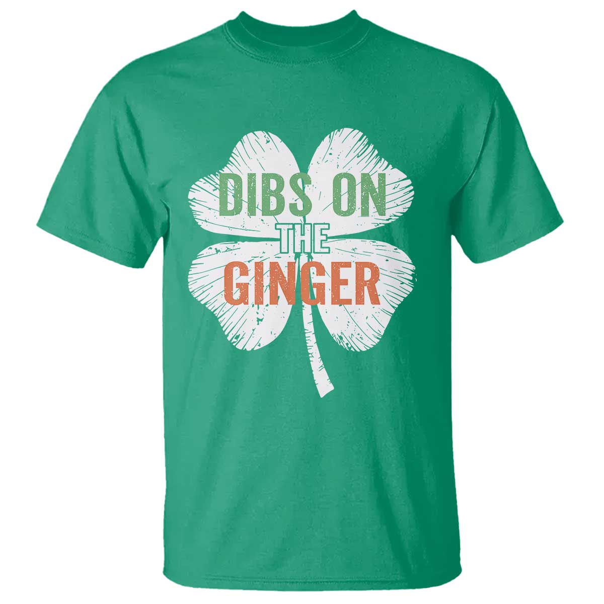 Funny St Patricks Day Dibs On The Ginger T Shirt - Irish Redhead Shamrock TS11 Irish Green Print Your Wear