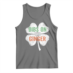 Funny St Patricks Day Dibs On The Ginger Tank Top Irish Redhead Shamrock TS11 Black Heather Print Your Wear