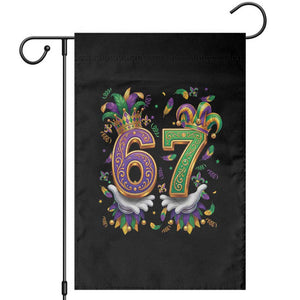 Funny 67 Mardi Gras Garden Flag Six Seven Meme Carnival Hand Gesture TS11 Black Print Your Wear