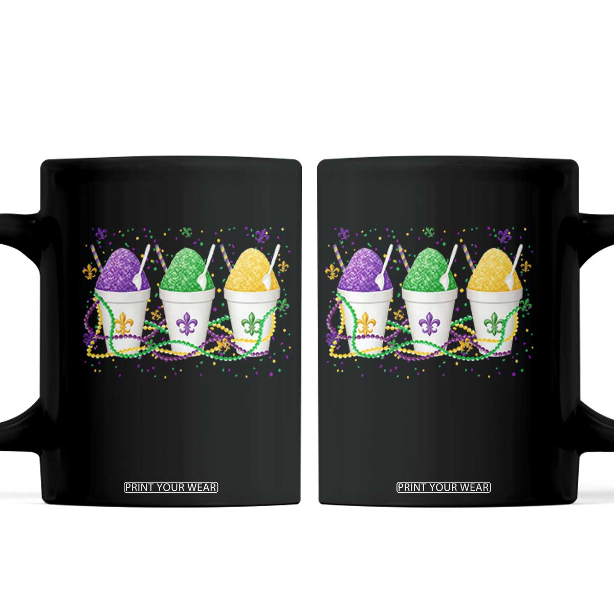 Funny Mardi Gras Snowballs Fat Tuesday Carnival Beads Coffee Mug TS11 Black Print Your Wear