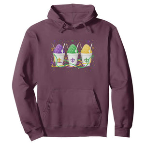 Funny Mardi Gras Snowballs Fat Tuesday Carnival Beads Hoodie TS11 Maroon Print Your Wear