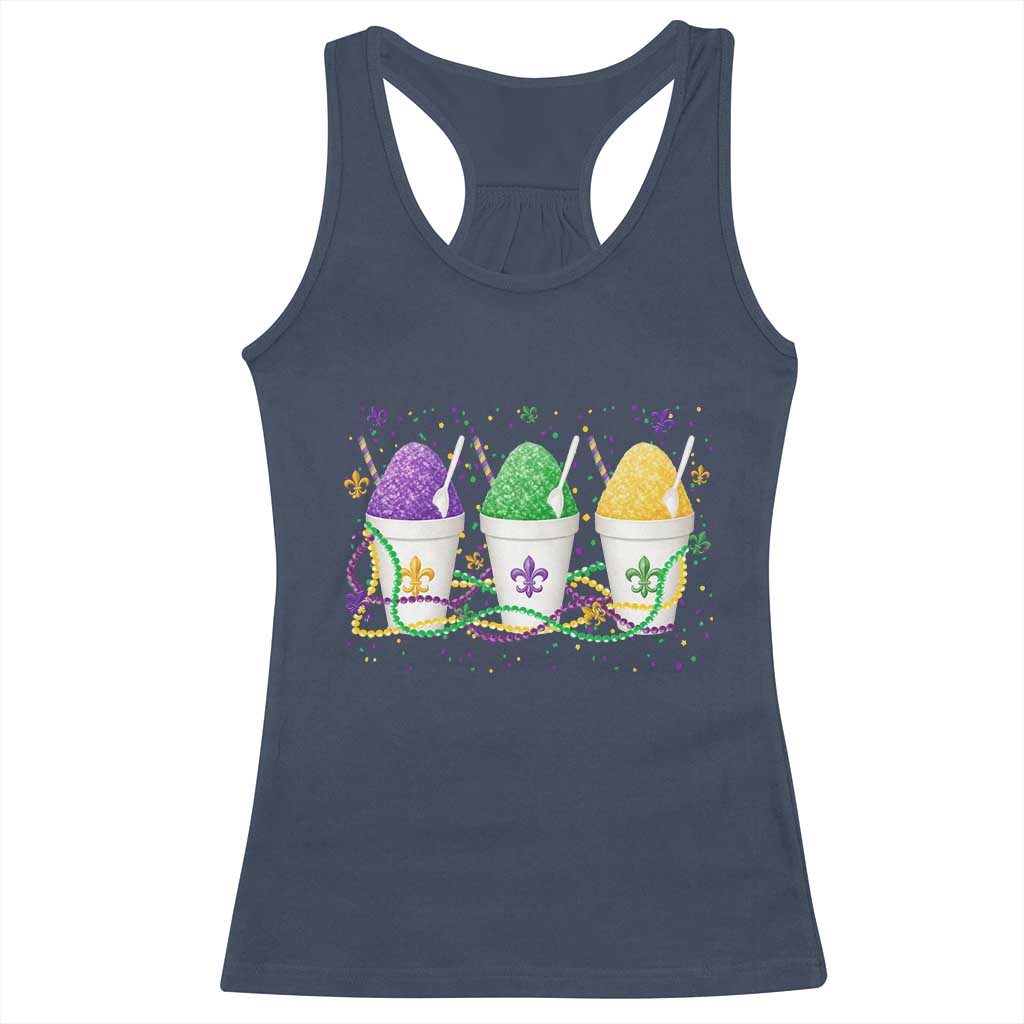 Funny Mardi Gras Snowballs Fat Tuesday Carnival Beads Racerback Tank Top TS11 Navy Print Your Wear