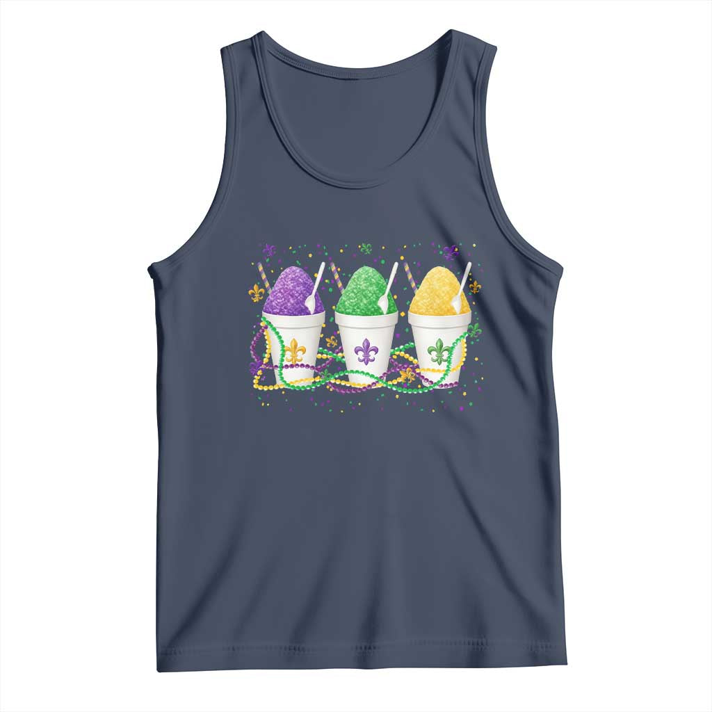 Funny Mardi Gras Snowballs Fat Tuesday Carnival Beads Tank Top TS11 Navy Print Your Wear