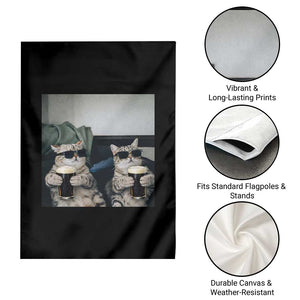 Funny Cat Drinking Irish Stout Beer Garden Flag Black Beer and Cat Lovers TS11 Print Your Wear