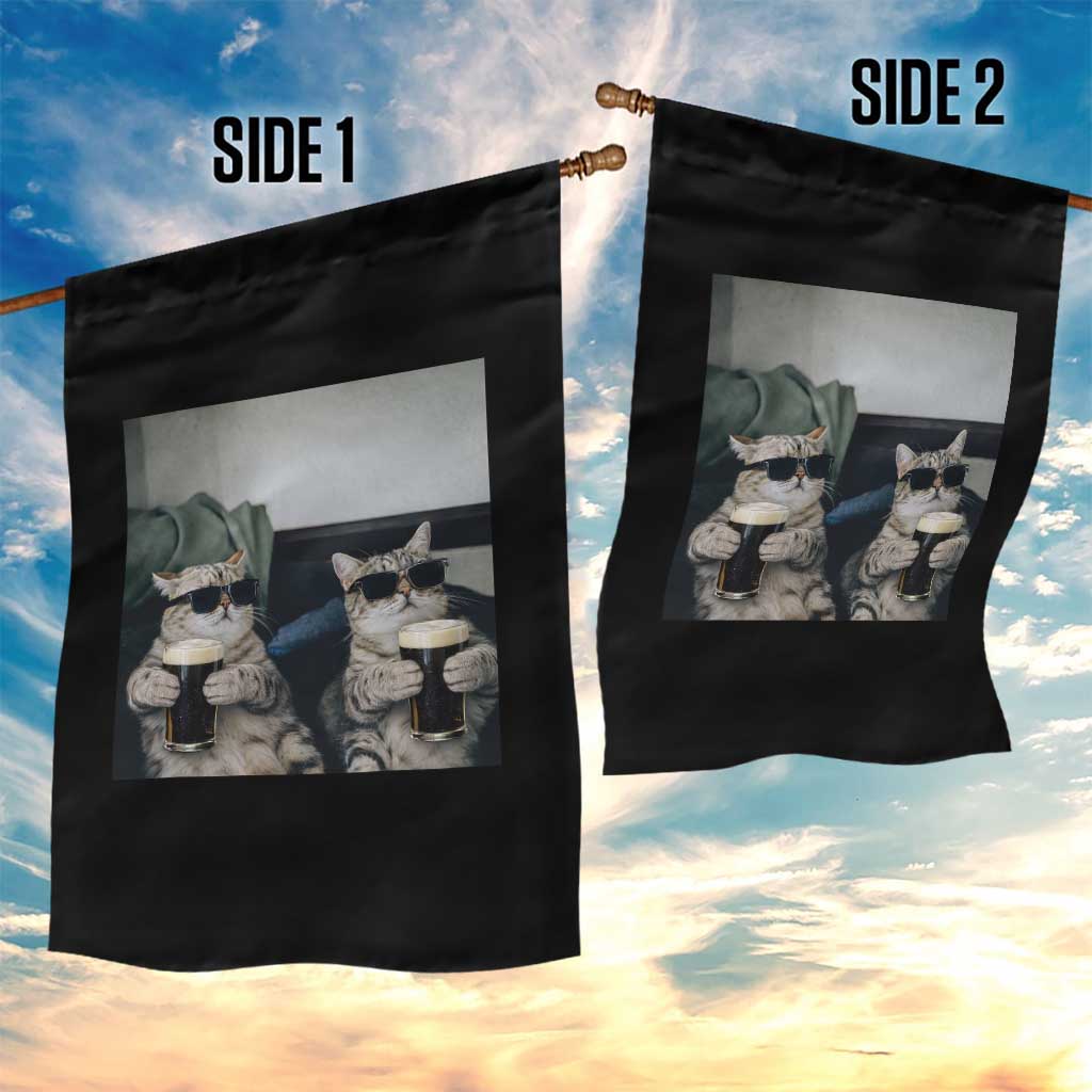 Funny Cat Drinking Irish Stout Beer Garden Flag Black Beer and Cat Lovers TS11 Print Your Wear
