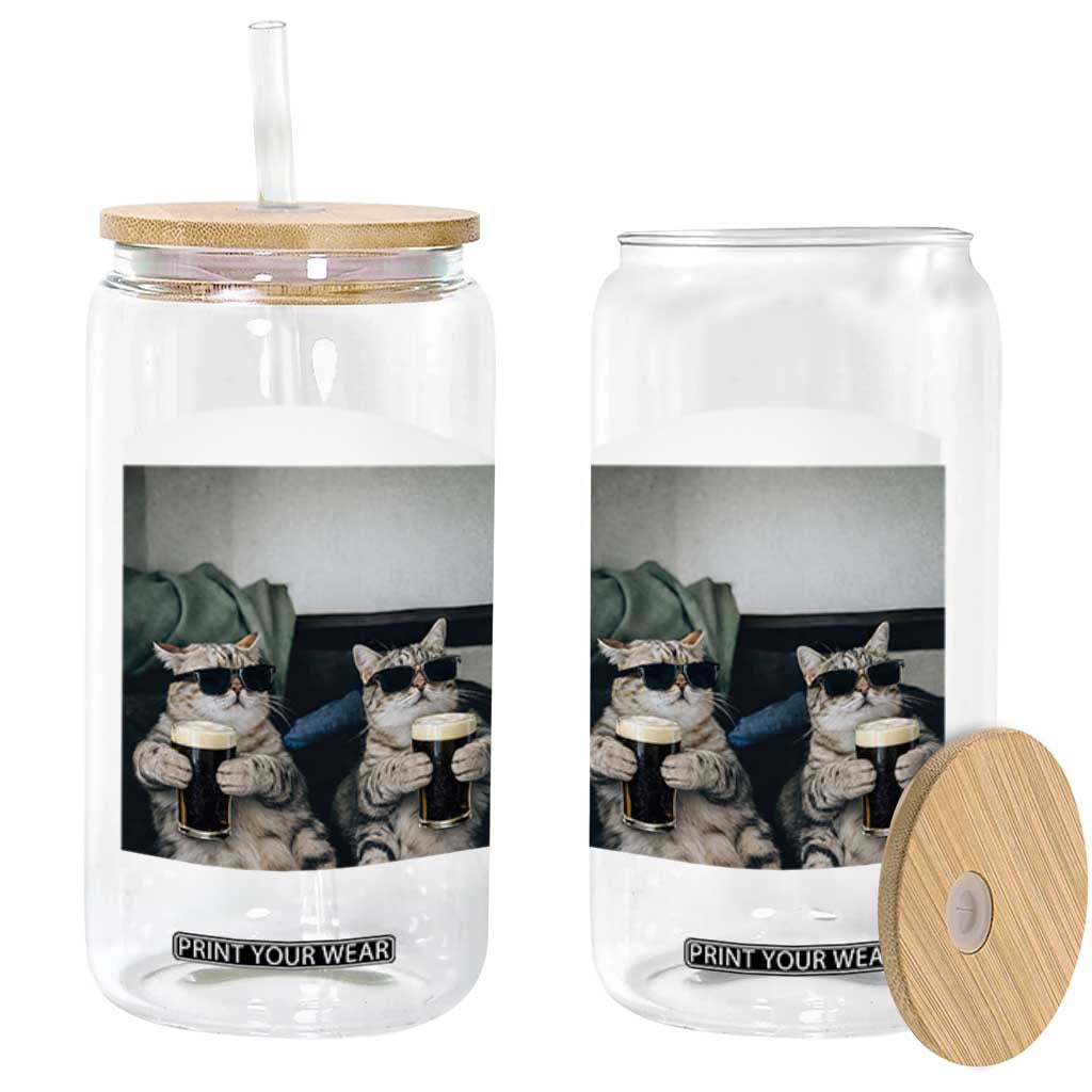 Funny Cat Drinking Irish Stout Beer Glass Can Black Beer and Cat Lovers TS11 Print Your Wear