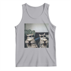 Funny Cat Drinking Irish Stout Beer Tank Top Black Beer and Cat Lovers TS11 Athletic Heather Print Your Wear
