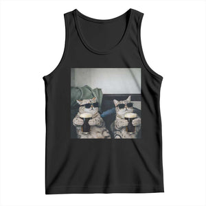 Funny Cat Drinking Irish Stout Beer Tank Top Black Beer and Cat Lovers TS11 Black Print Your Wear