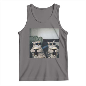 Funny Cat Drinking Irish Stout Beer Tank Top Black Beer and Cat Lovers TS11 Deep Heather Print Your Wear