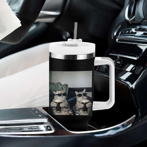 Funny Cat Drinking Irish Stout Beer Tumbler With Handle Black Beer and Cat Lovers TS11 Print Your Wear