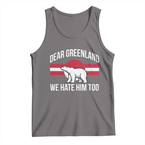Dear Greenland We Hate Him Too Tank Top Polar Bear Political Protest TS11 Deep Heather Print Your Wear