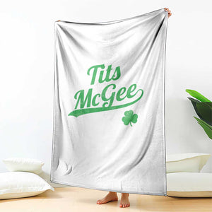 Tits McGee Throw Blanket Funny Womens St Patricks Day Vintage Shamrocks TS11 Print Your Wear