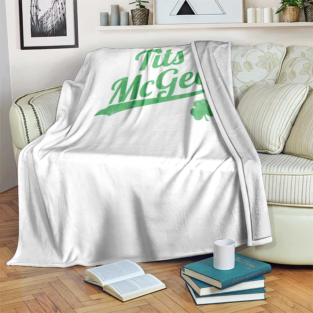 Tits McGee Throw Blanket Funny Womens St Patricks Day Vintage Shamrocks TS11 Print Your Wear