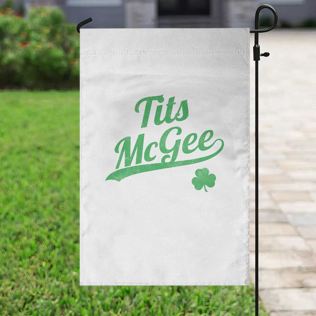 Tits McGee Garden Flag Funny Womens St Patricks Day Vintage Shamrocks TS11 Print Your Wear