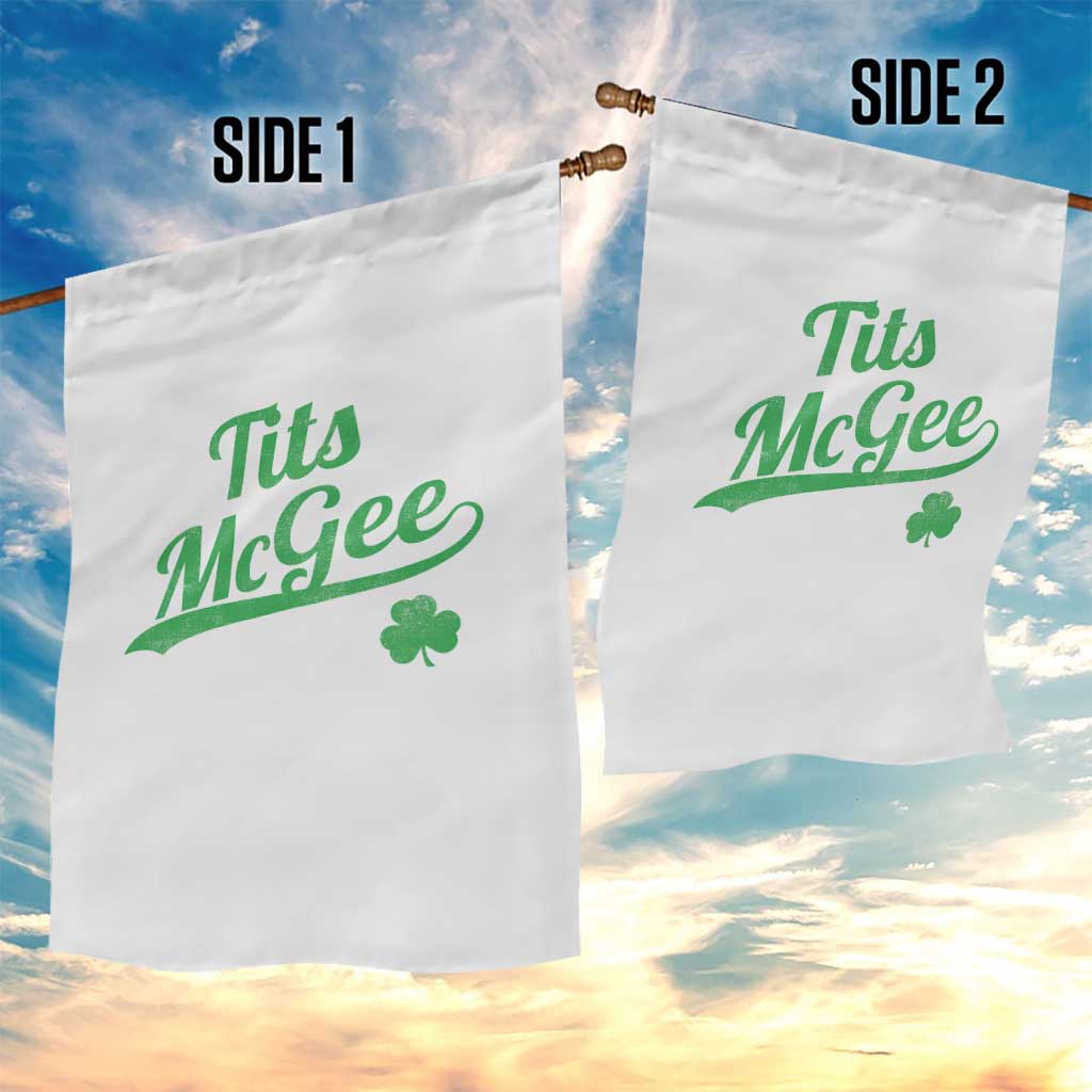 Tits McGee Garden Flag Funny Womens St Patricks Day Vintage Shamrocks TS11 Print Your Wear