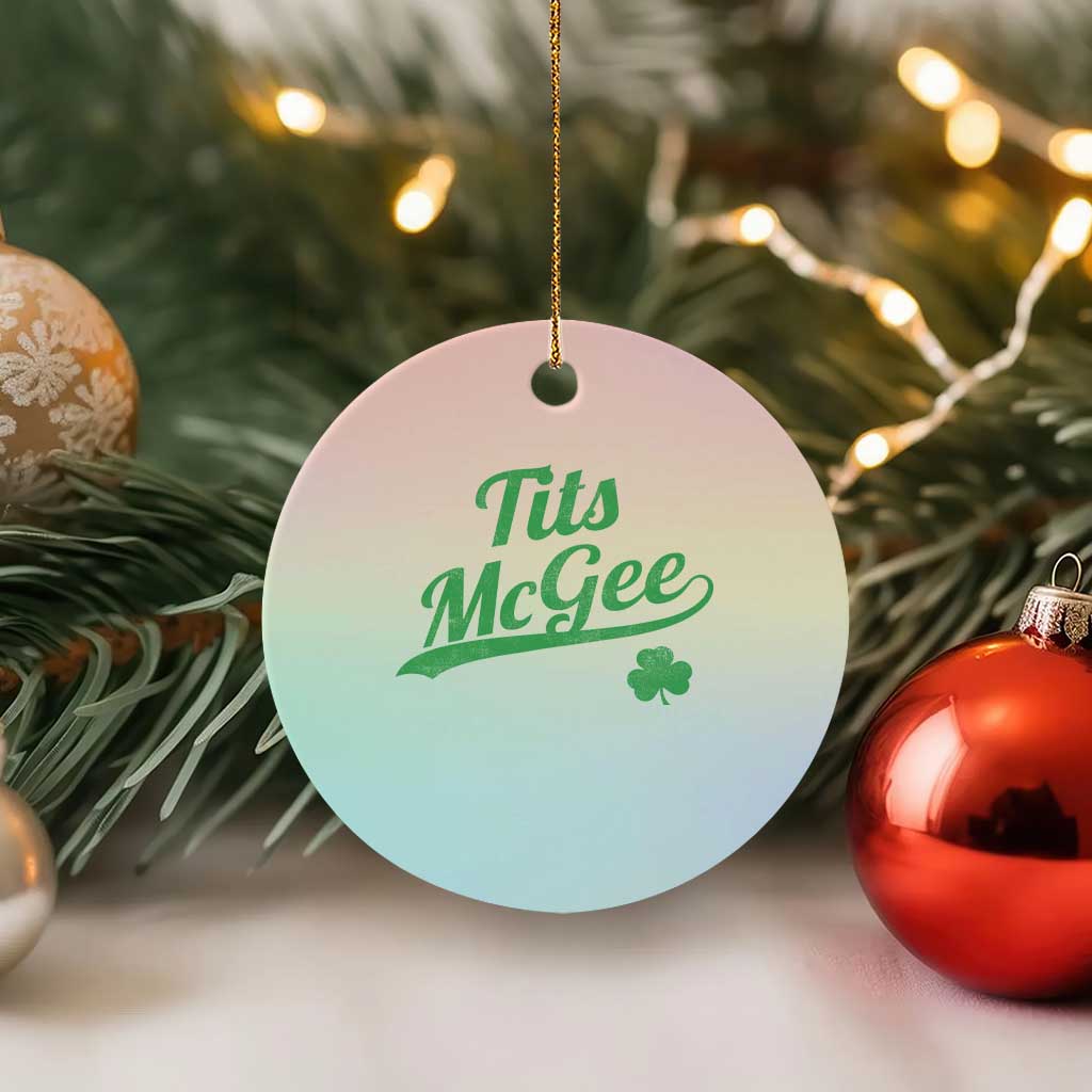 Tits McGee Ceramic Ornament Funny Womens St Patricks Day Vintage Shamrocks TS11 1pc Pastel Print Your Wear