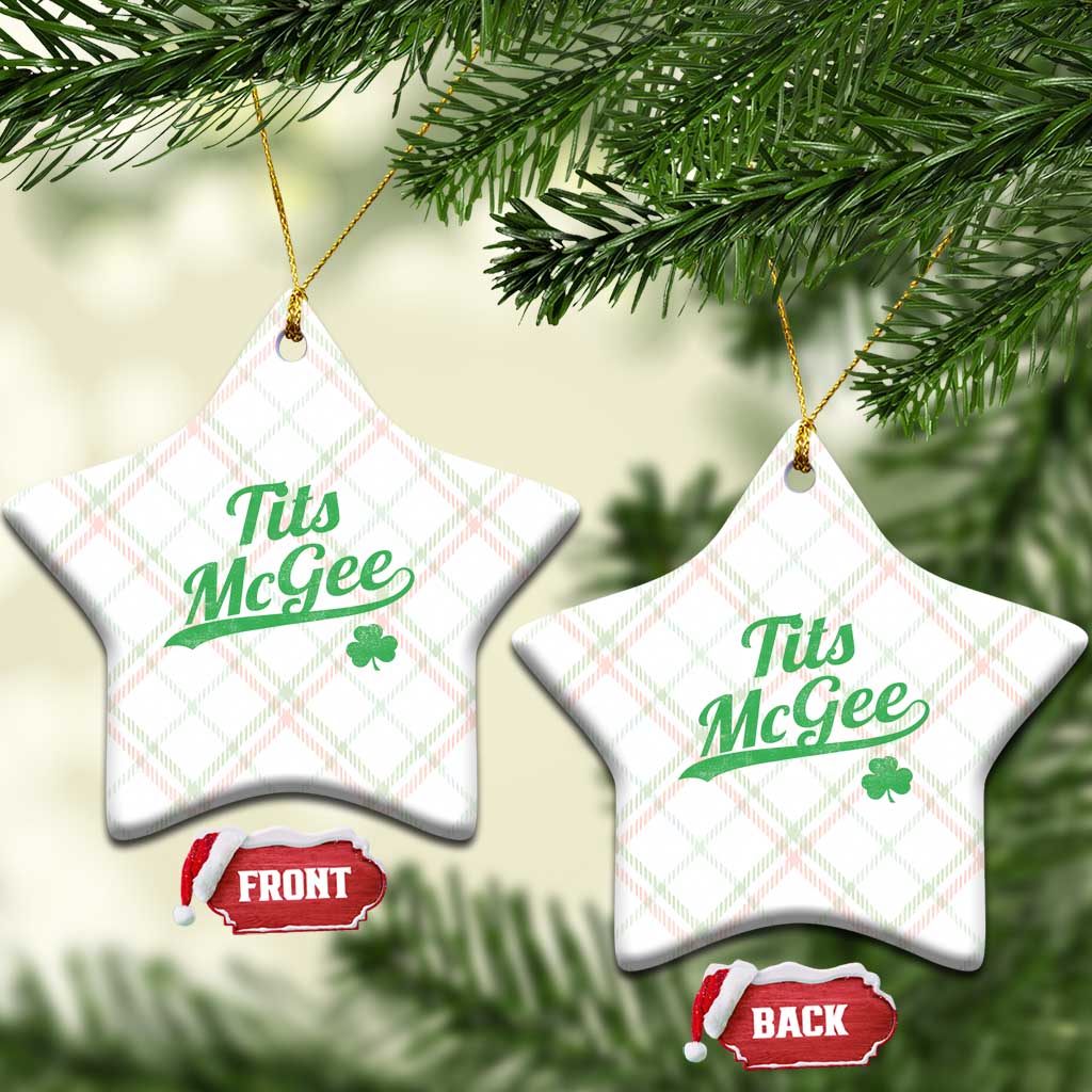 Tits McGee Ceramic Ornament Funny Womens St Patricks Day Vintage Shamrocks TS11 Print Your Wear