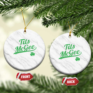 Tits McGee Ceramic Ornament Funny Womens St Patricks Day Vintage Shamrocks TS11 1pc White Marble Print Your Wear