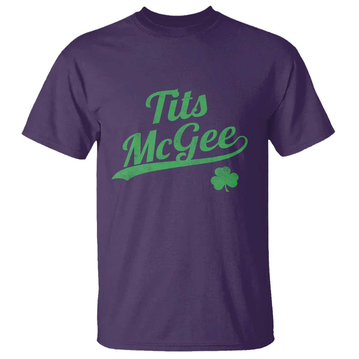 Tits McGee T Shirt Funny Womens St Patricks Day Vintage Shamrocks TS11 Purple Print Your Wear