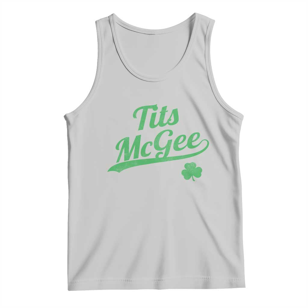 Tits McGee Tank Top Funny Womens St Patricks Day Vintage Shamrocks TS11 Ash Print Your Wear