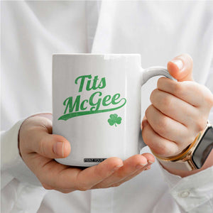 Tits McGee Coffee Mug Funny Womens St Patricks Day Vintage Shamrocks TS11 Print Your Wear