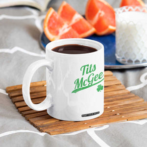 Tits McGee Coffee Mug Funny Womens St Patricks Day Vintage Shamrocks TS11 Print Your Wear