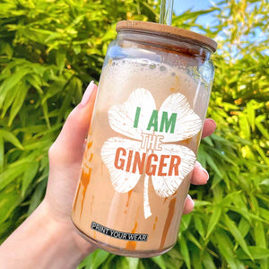Funny St Patricks Day I Am The Ginger Glass Can Irish Redhead Shamrock TS11 Black Print Your Wear